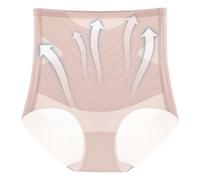 Bragas de control de abdomen, bragas moldeadoras de compresión con imán de seda de hielo, moldeadoras de abdomen, ropa interior de cintura alta para reuniones, , reuniones, citas, Café claro, L
