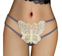 Bragas de Encaje para Mujer con Diseño Ahuecado y Estilo en Lencería Fina (Blue, L) #4362