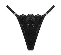 Bragas de encaje para mujer, sexy, puro deseo, transpirable, G tanga cómoda, Le Noir, XS