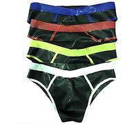 Bragas De Látex Para Hombre, Pantalones Cortos De Goma De Cuerda, Calzoncillos Recortados De Tiro Bajo, Ropa Interior Hecha A Mano,amarillo-negro,XX-Pequeño