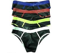 Bragas De Látex Para Hombre, Pantalones Cortos De Goma De Cuerda, Calzoncillos Recortados De Tiro Bajo, Ropa Interior Hecha A Mano,Blanco Negro,extragrande