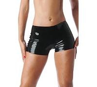 Bragas De Látex Para Mujer, Pantalones Cortos Sexis Personalizados, 0,4 M,Negro,METRO