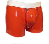 Bragas De Látex, Ropa Interior Para Hombre, Calzoncillos Bóxer De Látex Con Ojo De Cerradura, Calzoncillos Con Bolsa Desmontable Con Cremallera, Bragas Sexis,Amarillo,3X-Grande