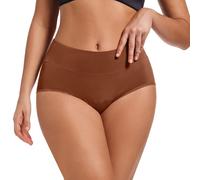 Bragas de mujer de algodón de cintura alta para reglas, slip de mujer de protección periódica, bragas mensuales transpirables antifugas, comodidad posparto, café, S