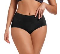 Bragas de mujer de algodón de cintura alta para reglas, slip de mujer de protección periódica, bragas mensuales transpirables antifugas, comodidad posparto, Le Noir, XXL