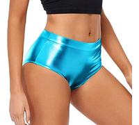 Bragas de piel de charol metálico brillante, slip para mujer de talle alto elástico, slips minimalistas con acabado brillante, ajuste cerca del cuerpo | Ropa interior para fiesta, espectáculo, estilo