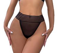 Bragas de talle alto para mujer, tangas suaves y sexis para mujer, transpirables, con cinturón, tangas divertidas, invisibles y elásticas, lindas para levantamiento de glúteos, Negro, M