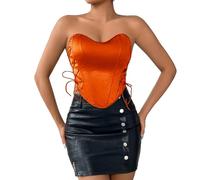 Bragas Embarazada Fajas Reductoras De Abdomen Fajas Fajatex Faja para Vestidos Ajustados Tops De Corsé para Mujer Tops con Corpiño con Cuello Waist Trainer Women Forro Vestido Orange XS