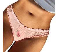 Bragas Encaje Sexy Mujer Dulce Ropa Interior Tanga Cintura Baja Bordado Frutas Braguitas Malla Volantes Bragas Elásticas Suaves Lencería Tul Caliente (FR/ES, Letras, XXL, Regular, Regular, Rosa)