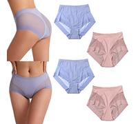 Bragas Menstruales Absorbentes de Mujer para Período, Flujo Abundante, Postparto, Pérdidas, Fugas o para Dormir. Cómodas, Suaves y Elásticas-2 Beige+2 Black||S