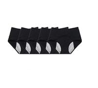 Bragas Menstruales Absorbentes para El Período A Prueba de Fugas de Cintura Alta para Adolescentes para después del Parto Protección Adicional Paquete de 5 Color Negro Talla 7Xl