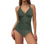 Bragas Menstruales Bikini, Conjunto De Tankini Push Up De Verano para Mujer Elegante Trajebaño con Controlabdomen Trajebañocintura Alta Top Sexy con Volantes Y Shortsbaño Trajebañodos Piezas Fluido