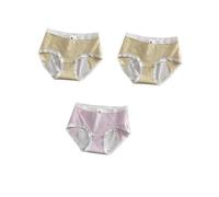 Bragas Menstruales con Entrepierna a Prueba de Fugas Bragas de Algodón Transpirables Bragas Absorbentes Posparto Ropa Interior deportiva Protectora para Flujo Abundante 3 Piezas Verde/Morado L
