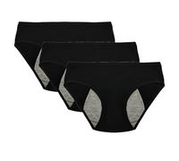 Bragas Menstruales de Algodón, Braga para la Menstruación, Bragas Postparto, Braga para Perdidas de Orina, Ecológicas Lavables Reutilizables, (FR/ES, Letras, M, Regular, Regular, Negro(3U))