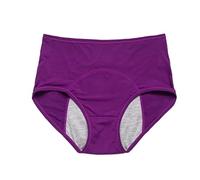 Bragas menstruales de algodón for mujer, de 40 a 150 kg, antifugas, fisiológicas de verano, tallas grandes, ropa interior femenina.(Purple,1pc,XXL)