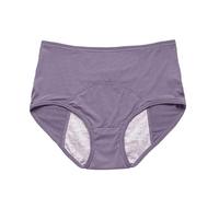 Bragas menstruales de algodón for mujer, de 40 a 150 kg, antifugas, fisiológicas de verano, tallas grandes, ropa interior femenina.(Crystal purple,1pc,5XL)