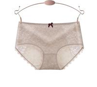 Bragas menstruales fisiológicas de algodón a prueba de fugas, sexys, de encaje, transpirables, de cintura baja, sin costuras, ropa interior for mujer(Light pink,1pc,XL(waist64-70cm))