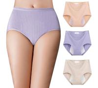 Bragas Menstruales Mujer Algodon Sin Costuras Braguitas Invisibles Braga Menstrual Ropa Interior Cómodas Y Suaves Elástico Talle Alto Culotte Transpirable Sexy Cintura Alta Vientre Plano Pack de 3