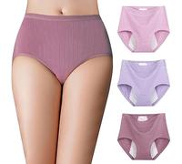 Bragas Menstruales Mujer Algodon Sin Costuras Braguitas Invisibles Braga Menstrual Ropa Interior Cómodas Y Suaves Elástico Talle Alto Culotte Transpirable Sexy Cintura Alta Vientre Plano Pack de 3