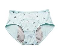 Bragas Menstruales para Adolescentes Bragas de Algodón Lindas Bragas Transpirables Ropa Interior Absorbente para Flujo Abundante a Prueba de Fugas Entrepierna Azul Claro L
