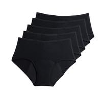 Bragas Menstruales para Mujer Paquete de 5 Color Negro a Prueba de Fugas Ropa Interior Posparto Bragas Menstruales absorbentes de Cintura alta Color Negro M