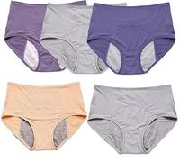 Bragas Menstruales Talla Grande, Traspirante Bragas Postparto Algodon, Bragas Incontinencia, Bragas Antifugas De Orina Mujer, A Prueba De Fugas, Reutilizables, Lavables C,4XL(85-95KG)