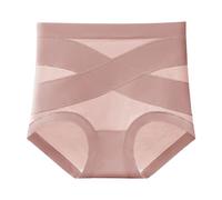 Bragas Mujer Algodón Alta Cintura Adelgazar Vientre Seda Anti Bacteria Cómodo Bragas Mujer Intimo Diario, oro rosa, XL