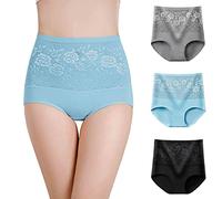 Bragas Mujer Algodon Pack de 3 Bragas de Algodón para Mujer en Variados Tonos con Corte y Comodidad Superior 3piezas (Black, L)