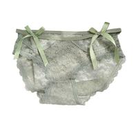 Bragas Mujer Buscando Exquisita con Doble Lazo Mariposa Diseño Calado Y Patrón Fragmentado Con Bordado Encaje Estilo Delicado Y Poético Lencería Delgada Slip Mujer Encaje, verde, Talla única