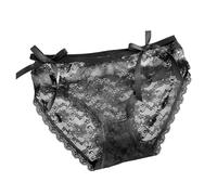 Bragas Mujer Buscando Exquisita con Doble Lazo Mariposa Diseño Calado Y Patrón Fragmentado Con Bordado Encaje Estilo Delicado Y Poético Lencería Delgada Slip Mujer Encaje, Le Noir, Talla única