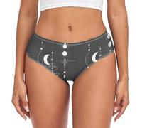 Bragas Mujer Estrellas Blancas Luna Negra Ropa Interior para Oficina M
