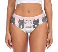Bragas Mujer Gatitos Kawaii Rosas Braguitas Ropa para Oficina XS