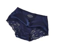 Bragas Mujer Sin Costuras Calzoncillos de Talla Grande Transpirables Sexis con de algodón de Encaje sin de Talle Medio de Seda de Hielo para Mujer Bragas Mujer Altas Ropa Interior Algodon (Blue, XL)