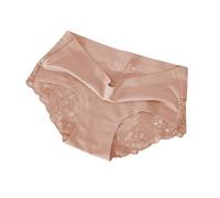 Bragas Mujer Sin Costuras Calzoncillos de Talla Grande Transpirables Sexis con de algodón de Encaje sin de Talle Medio de Seda de Hielo para Mujer Bragas Mujer Altas Ropa Interior Algodon (Beige, L)
