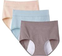 Bragas para El Período Menstrual A Prueba De Fugas, Ropa Interior de algodón para el periodo, Bragas cómodas y fáciles de Limpiar Paquete De 3 compresas incontinencia mujer E,3XL