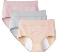 Bragas para El Período Menstrual A Prueba De Fugas, Ropa Interior de algodón para el periodo, Bragas cómodas y fáciles de Limpiar Paquete De 3 compresas incontinencia mujer C,4XL