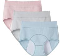 Bragas para El Período Menstrual A Prueba De Fugas, Ropa Interior de algodón para el periodo, Bragas cómodas y fáciles de Limpiar Paquete De 3 compresas incontinencia mujer D,XXL