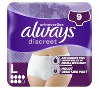 Bragas para fugas de orina siempre discretas para mujer, talla L, 9 bragas, retienen fugas y olores, cómodas y casi imperceptibles