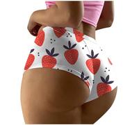 Bragas para mujer 2026 High WAIS Ropa interior estampada sin costuras transpirable bragas bragas ropa interior de período moldeador abdomen calzoncillos sin costuras de verano, Rosa intenso., M