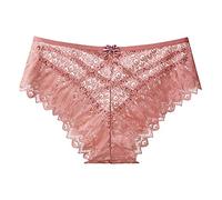 Bragas para Mujer, Ropa Interior Sexy Transparente de Encaje para Mujer, Bragas Sexis de Encaje con Espalda en T a Media Cintura para Mujer Faja Piernas Y Abdomen Ropa Tallas Grandes Mujer (Pink, XL)