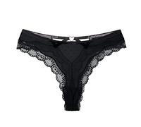 Bragas para mujer, tanga sexy, braguitas brasileñas, de encaje, tallas grandes, ropa interior erótica, ropa interior erótica, tangas, lencería para mujer, lencería sexy mini bikini, Negro , L
