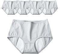 Bragas protectoras de algodón menstrual para niñas grandes adolescentes respirables a prueba de fugas calzoncillos mujeres postparto mujeres costuras transpirables ropa interior 4 unids/paquete-gris|XL