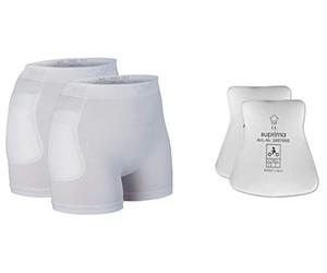 Bragas protectoras de cadera talla XXL - 2 unidades + 1 par de protectores, Blanco, XXL