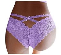 Bragas, Shorties y Tangas Mujer Sexy- Tanga Mujer de Encaje Bragas de Talle Alto Bordado Hueco de Color Sólido Lencería Barata de Moda Ropa Interior Slips Transpirable con Mariposa