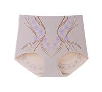 Bragas sin costuras para mujer, paquete M-2XL, control de abdomen de cintura alta, sensación de desnudez, uso diario casual para mujeres (color café L)