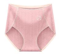 Bragas Tallas Grandes Mujer Bragas Breves de algodón sin Costuras de Cintura Alta para Mujer Braga Pantalon Anti Roce Ropa Intima Paramujer (Pink, L)