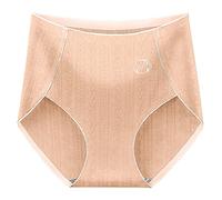 Bragas Tallas Grandes Mujer Bragas Breves de algodón sin Costuras de Cintura Alta para Mujer Braga Pantalon Anti Roce Ropa Intima Paramujer (Beige, XL)