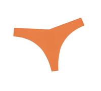 Bragas Tanga De Mujer - 2 Unids/Set Sin Costuras Cintura Baja Tanga Tanga Bragas Color Sólido Ropa Interior De Gran Tamaño Seda De Hielo Transpirable Suave Lencería Naranja S