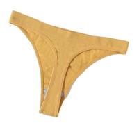 Bragas Tanga De Mujer - 2 Unids/Set Tanga Sin Costuras Bragas Elásticas Ropa Interior Sexy Ultra Delgada De Color Sólido Lencería Ligera De Algodón De Cintura Baja,Amarillo,L