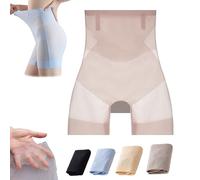 Bragas ultra delgadas con control de abdomen y levantamiento de cadera para mujer, cintura alta, sin costuras, de seda helada, moldeadores de cuerpo, ropa interior, marrón, XXL